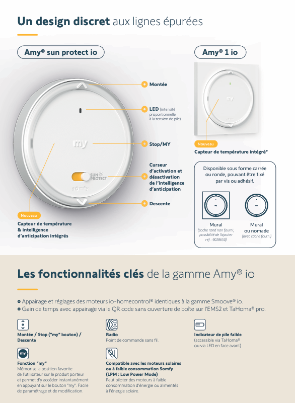 Volets roulants et économie d'énergie grace à Somfy AMY IO chez Nova-Stores